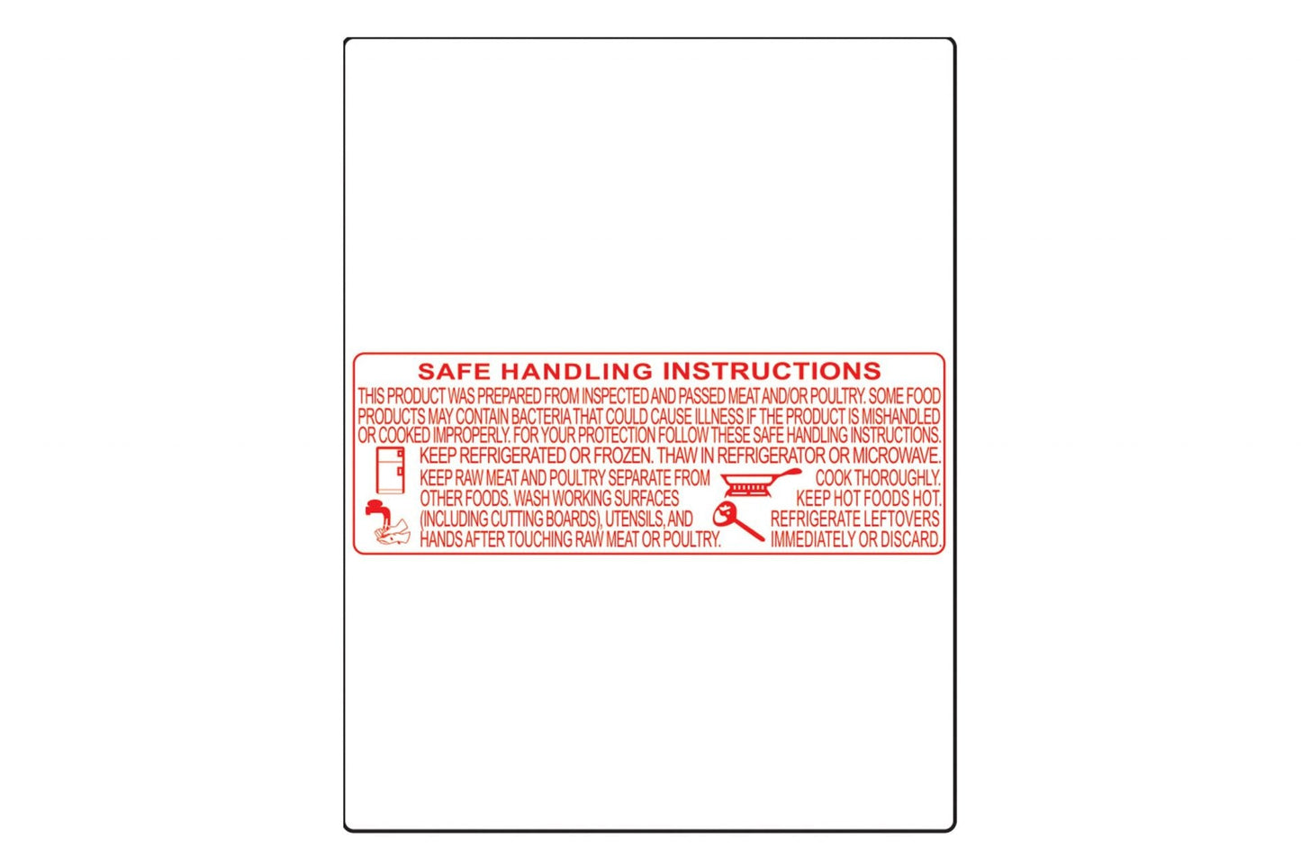 BL-8414, UPC and Safe Handling Instructions, Direct Thermal Label