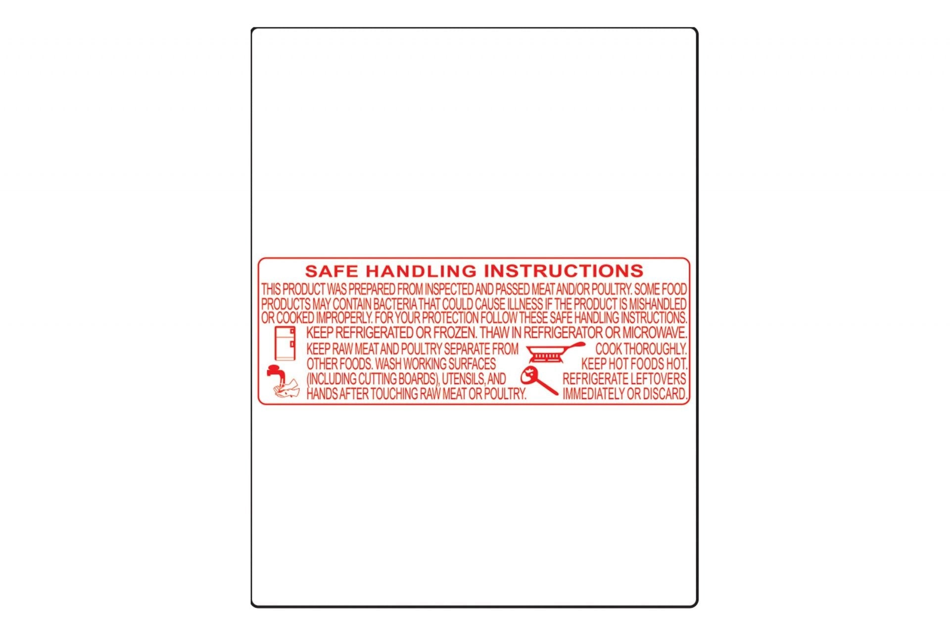 BL-8414, UPC and Safe Handling Instructions, Direct Thermal Label