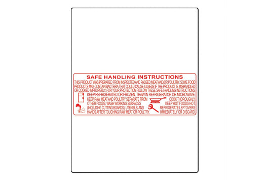 BL-8414, UPC and Safe Handling Instructions, Direct Thermal Label