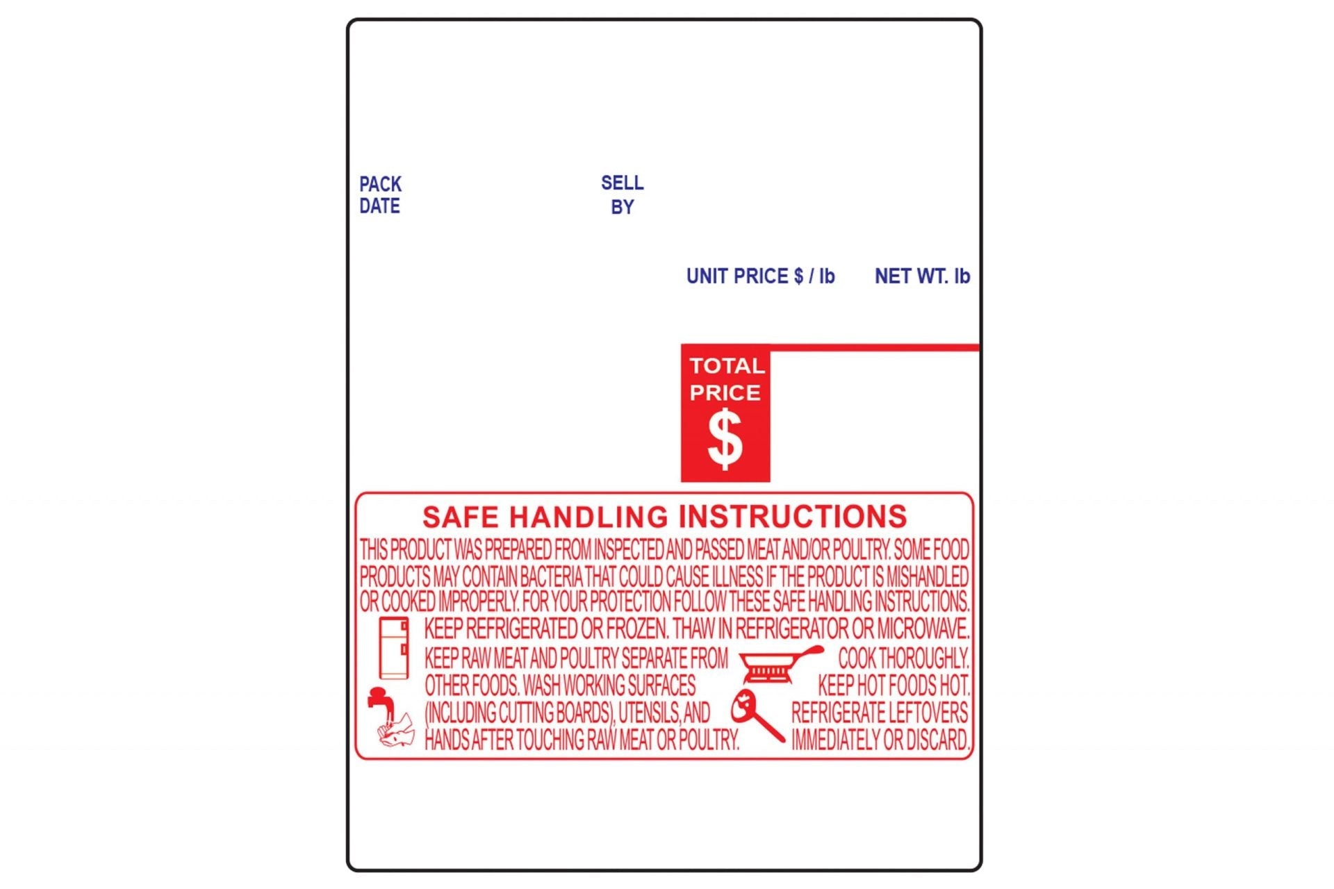 Safe Handling UPC Barcode Direct Thermal Label Compatible With Digi Scale