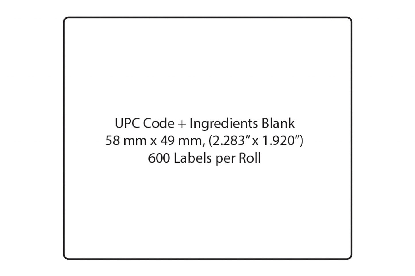 TL-4900 Blank, UPC Barcode, Direct Thermal Label