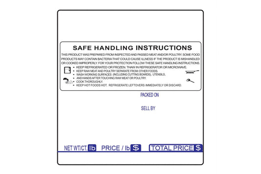 TL-4914, UPC Barcode with Safe Handling Instructions, Direct Thermal Label