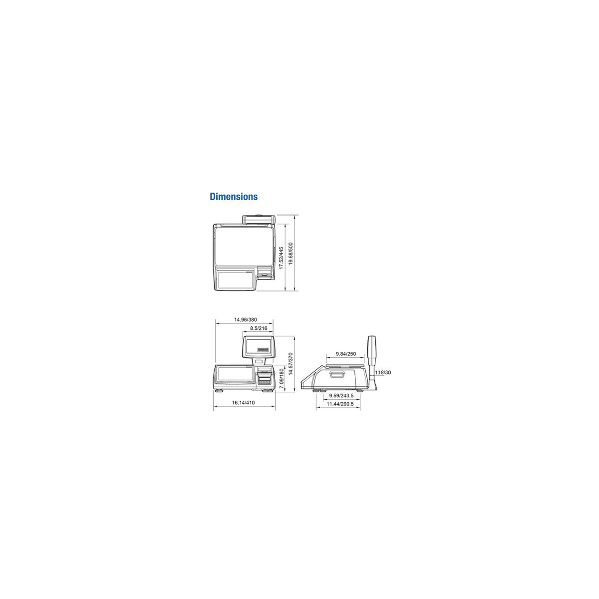 CAS CL7200 Touchscreen Label Printing Scale (CL-7000 Series)